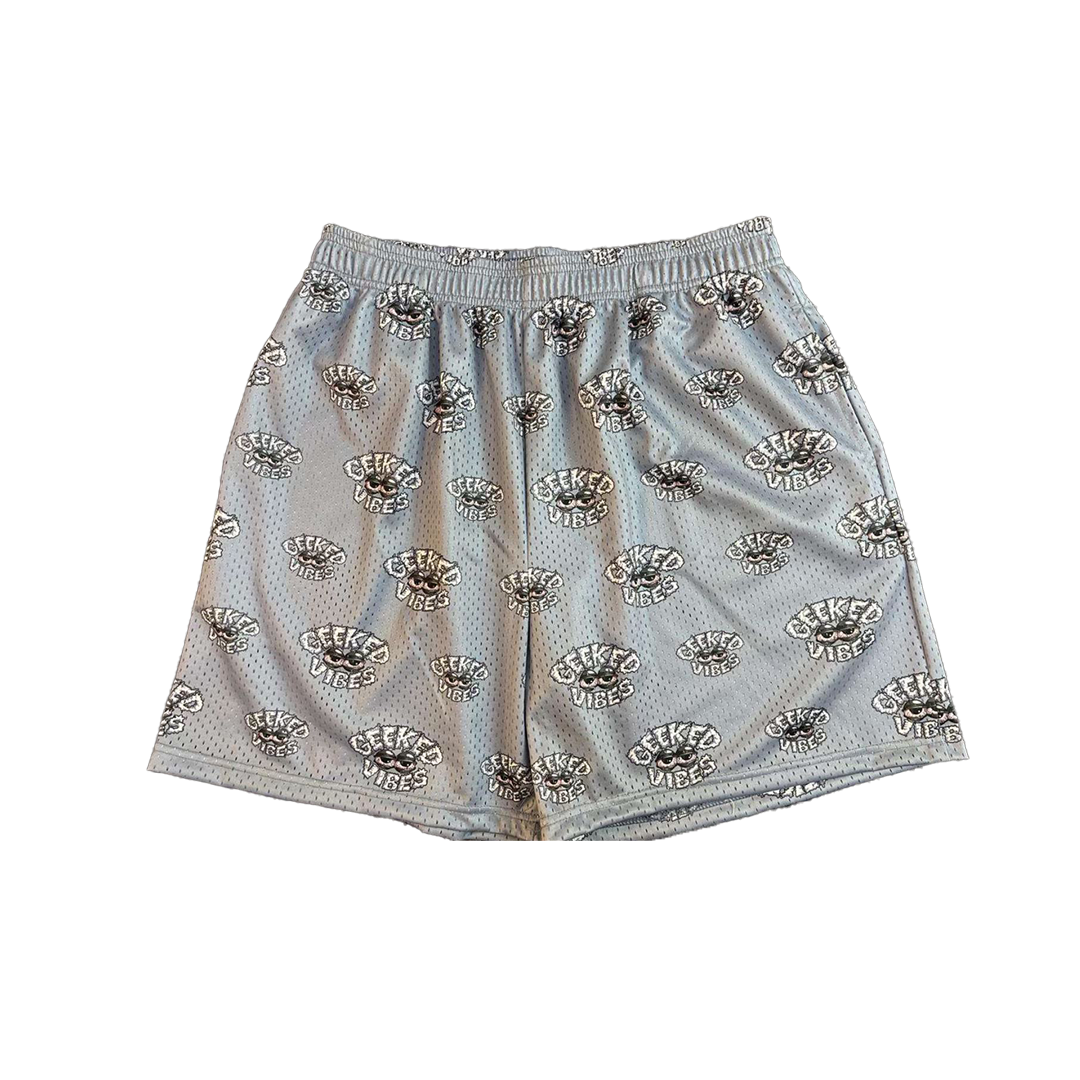 Gray Geeked Vibes Mesh Shorts