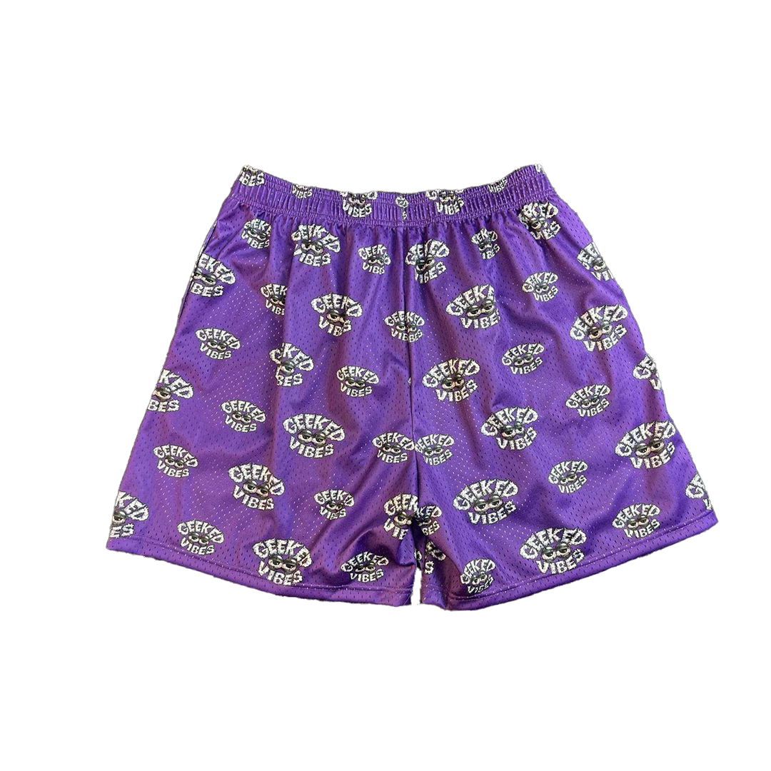 Purple Geeked Vibes Mesh Shorts