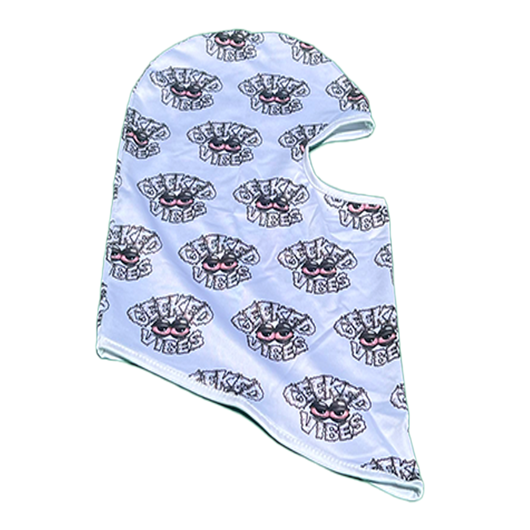 White Geeked Vibes Ski Mask