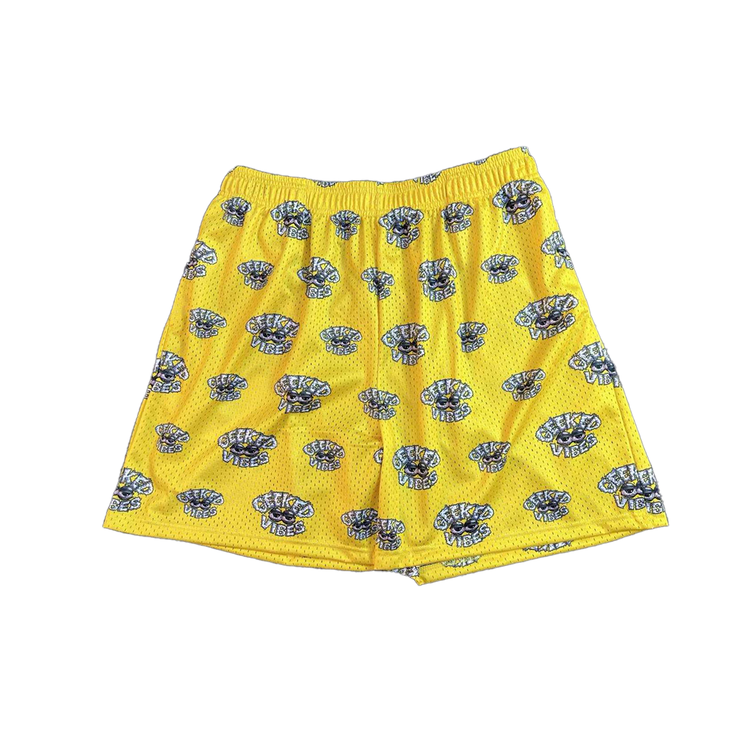 Yellow Geeked Vibes Mesh Shorts