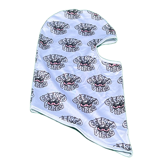 White Geeked Vibes Ski Mask