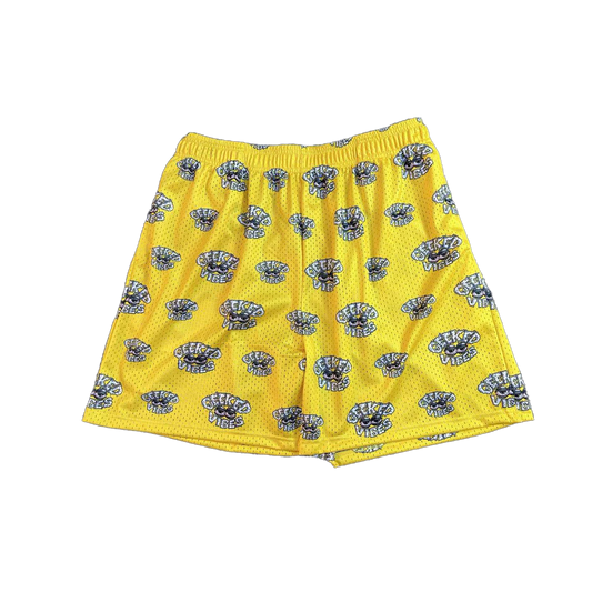 Yellow Geeked Vibes Mesh Shorts